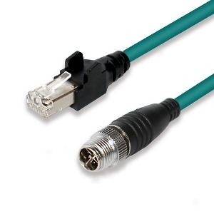 Cognex X-Coded M12 Ethernet Cable, 0.6M