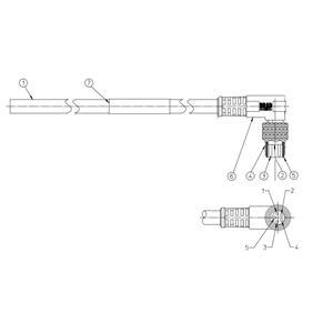 In-Sight Micro Trigger/Strobe M8 Cable, 5M, Right-Angle (45-deg key)