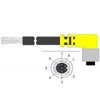 In-Sight Power and I/O Breakout Cable, 2M, Right-Angle (45-deg key) 